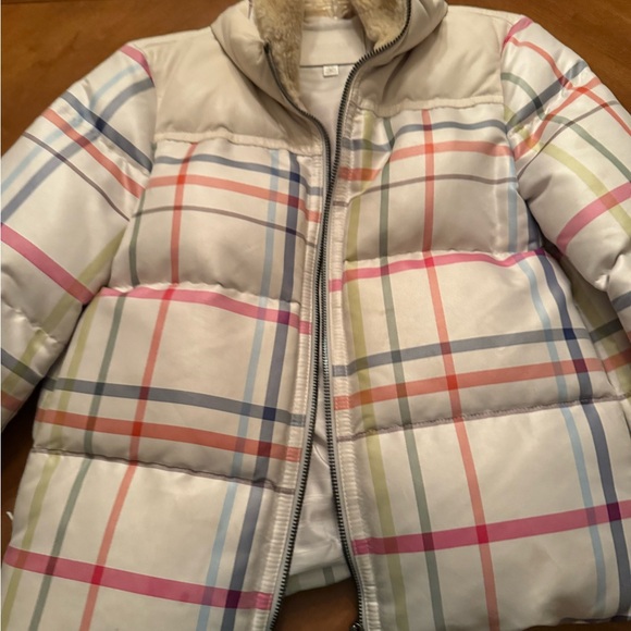 Coach Down Puffer Jacket 83128 Shearing collar plaid leather tattersall Large - Picture 4 of 13